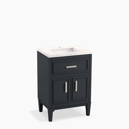 Kohler Southerk 24" bathroom vanity cabinet with sink and quartz top K-33543-ASB-1WX - Plumbing Market
