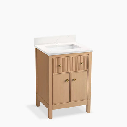 Kohler Malin by Studio McGee 24" bathroom vanity cabinet with sink and quartz top K-35018-SWK - Plumbing Market