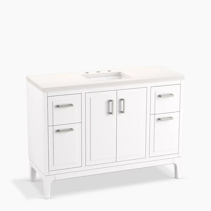 Kohler Seer 48" bathroom vanity cabinet with sink and quartz top K-33554-ASB-0 - Plumbing Market