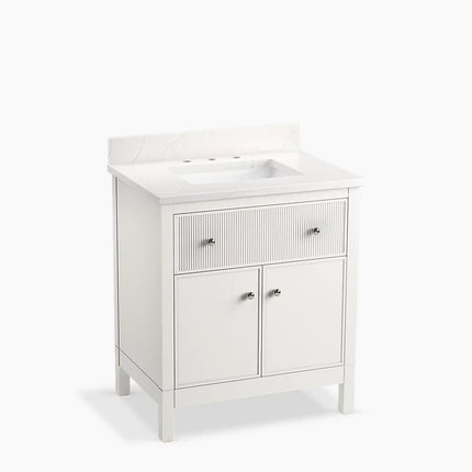 Kohler Malin by Studio McGee 30" bathroom vanity cabinet with sink and quartz top K-35019-0 - Plumbing Market