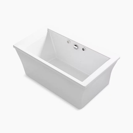 Kohler Stargaze 60" x 34" freestanding Heated BubbleMassage air bath with Bask heated surface and fluted shroud K-24019-GHW-0 - Plumbing Market