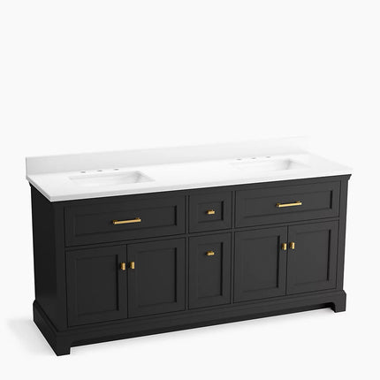 Kohler Charlemont 72" bathroom vanity cabinet with sinks and quartz top K-29264-BD1-DWG - Plumbing Market