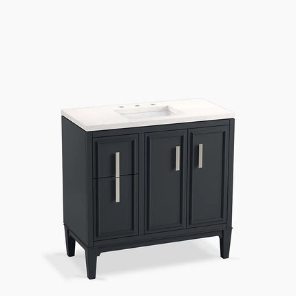 Kohler Southerk 36" bathroom vanity cabinet with sink and quartz top K-33545-ASB-1WX - Plumbing Market