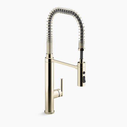 Kohler Purist Semi-professional kitchen sink faucet with three-function sprayhead K-24982-AF - Plumbing Market