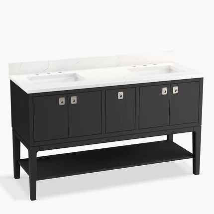 Kohler Seagrove by Studio McGee 60" bathroom vanity cabinet with sinks and quartz top K-35028-DWG - Plumbing Market
