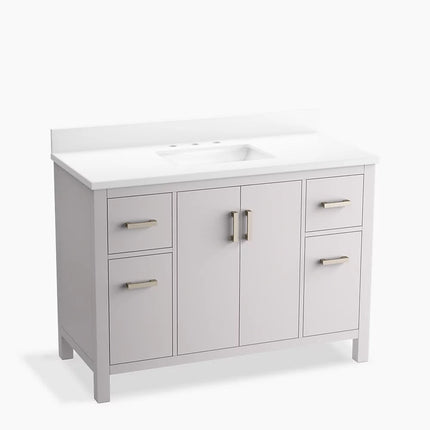 Kohler Kresla 48" bathroom vanity cabinet with sink and quartz top K-40640-BD1-AGA - Plumbing Market