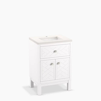 Kohler Beauxline 24" bathroom vanity cabinet with sink and quartz top K-33530-ASB-0 - Plumbing Market