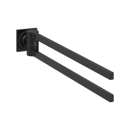 Grohe ALLURE NEW DOUBLE TOWEL BAR Matte Black 403422431 - Plumbing Market
