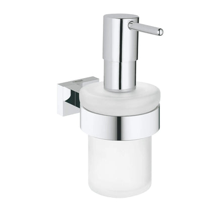 Grohe ESSENTIALS CUBE SOAP DISPENSER W/HOLDER Chrome 40756001 - Plumbing Market