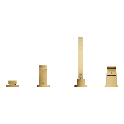 Grohe EUROCUBE FOUR-HOLE TUB FILLER WITH HS Brushed Cool Sunrise 19897GN1 - Plumbing Market