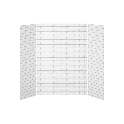 Kalia 32x60x32 Tiles #700 60x32 3-Panel Shower Wall Kit for Alcove Installation - Tiles #700 Gloss WA2012-700-001 - Plumbing Market