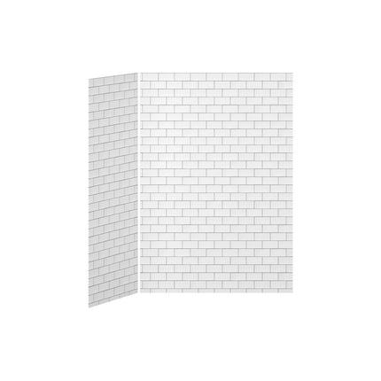 Kalia 60x32 Tiles #700 60x32 2-Panel Shower Wall Kit for Corner Installation - Tiles #700 Gloss WA2005-700-001 - Plumbing Market