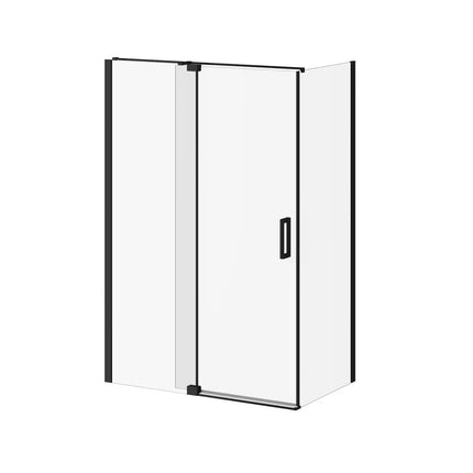 Kalia DISTINK (Box 1 of 2) 54''x77'' 2-Panel Pivot Shower Door for Corner Inst. (Reversible) Matte Black Clear Duraclean Glass DR1746-160-003 - Plumbing Market