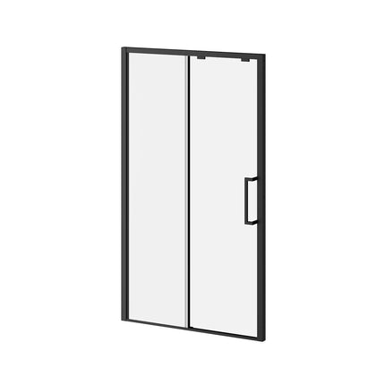 Kalia IKONIK48''x79'' Sliding Shower Door Duraclean Glass with Fixed Panel and Mobile Panel for Alcove Installation (Reversible) Matte Black DR1840-160-003 - Plumbing Market