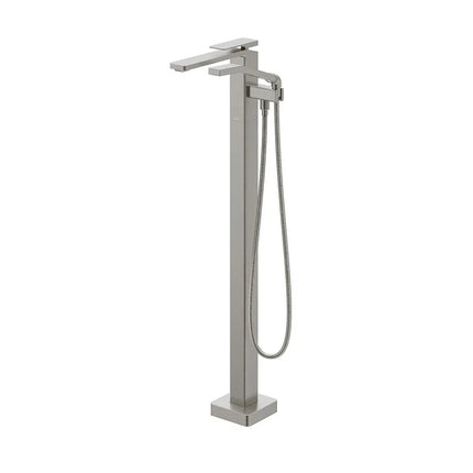 Kalia KAREO Floormount Tub Filler with Handshower - Cartridge Included With Rough-In - Pure Nickel - Plumbing Market