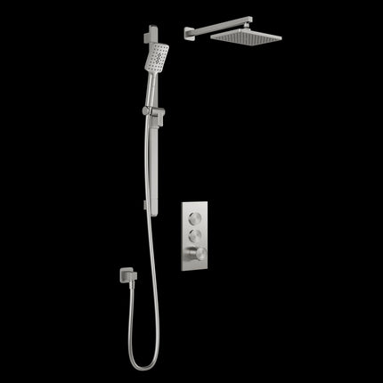 Kalia KAREO TB2 : AQUATONIK T/P Push-Button Shower System with Wallarm Pure Nickel - Plumbing Market