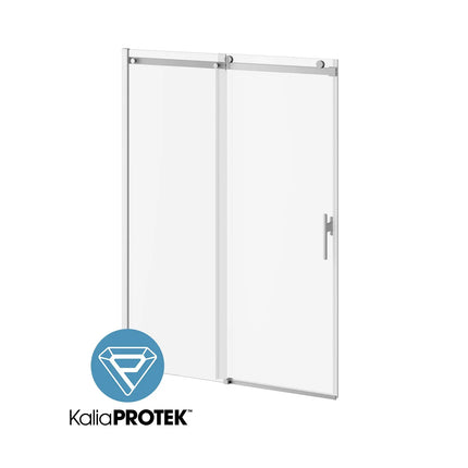 Kalia KONCEPT EVO with KaliaProtek60''x77'' Sliding Shower Door Duraclean Glass with Film - Fixed Panel for Alcove Installation (Reversible) Chrome DR2056-110-005 - Plumbing Market