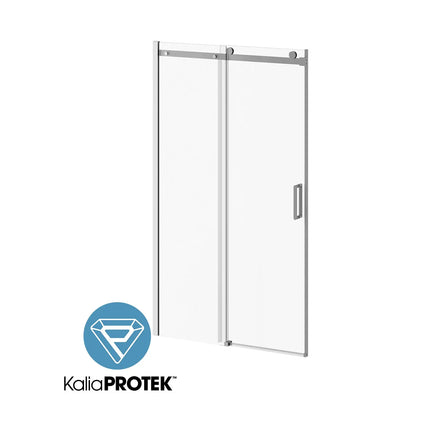 Kalia KONCEPT-II with KaliaProtek 48''x77'' Alcove Sliding Shower Door with Fixed and Mobile Panel (Right Opening) Chrome Clear Glass With Film DR2033-110-004 - Plumbing Market