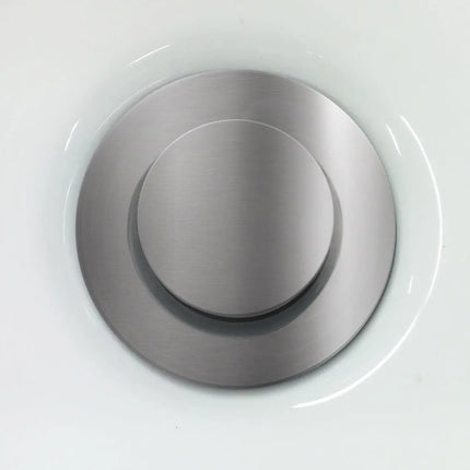 Kalia Push Drain With Overflow Assembly with 35.5mm Cap Pure Nickel PVD AC1327-125 - Plumbing Market