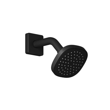 Kalia SOBRIO 100mm (4''') Showerhead and 184mm (7 ¼'') 45⁰ Wallarm With Square Flange Matte Black BF1762-160 - Plumbing Market