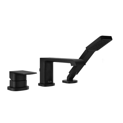 Kalia SOBRIO 3-Piece Deckmount Tub Filler with Handshower - Cartridge Included without Rough-In - Matte Black BF1814-160 - Plumbing Market
