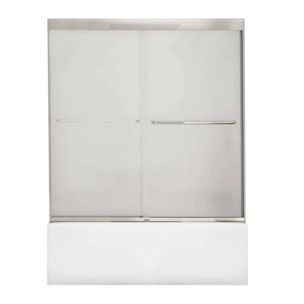 Kameleon 55-59 x 57 in. 6 mm Bypass Tub Door for Alcove Installation with Frosted glass in Chrome - Plumbing Market
