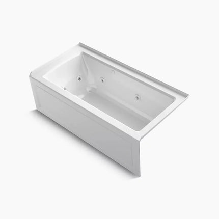Kohler Archer 60" x 30" alcove Heated BubbleMassage air bath and whirlpool, right drain K-1947-XGHRA-0 - Plumbing Market