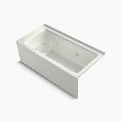 Kohler Archer 60" x 30" alcove Heated BubbleMassage air bath and whirlpool, right drain K-1947-XGHRA-NY - Plumbing Market