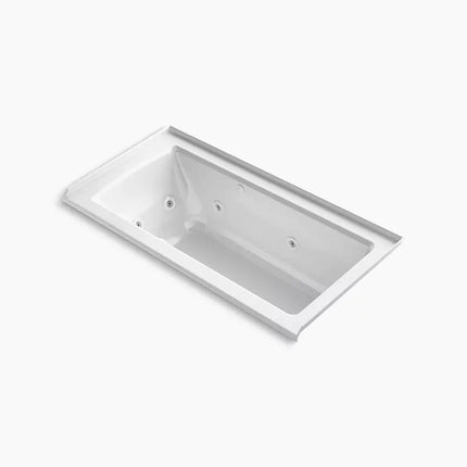 Kohler Archer 60" x 30" alcove Heated BubbleMassage air bath and whirlpool, right drain K-1947-XHGHR-0 - Plumbing Market