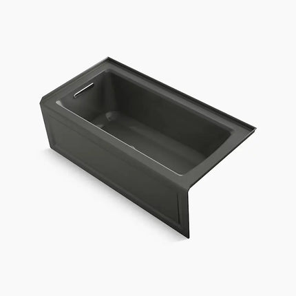 Kohler Archer 60" x 30" integral apron Heated BubbleMassage air bath with Bask heated surface and left-hand drain K-1947-GHLAW-58 - Plumbing Market