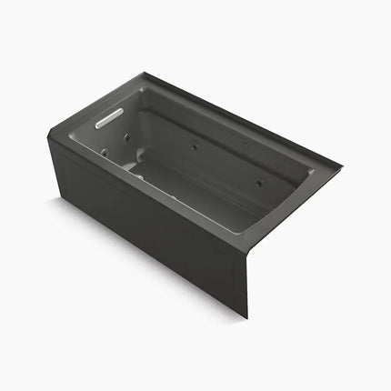 Kohler Archer 60" x 32" alcove Heated BubbleMassage air bath and whirlpool, left drain K-1122-XGHLA-58 - Plumbing Market