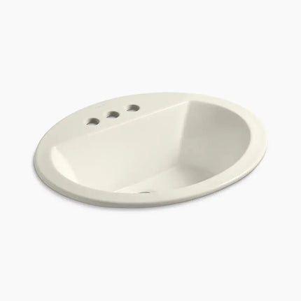 Kohler Bryant 20-1/4" oval drop-in bathroom sink in biscuit - Plumbing Market