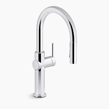 Kohler Crue Pull-down kitchen sink faucet with three-function sprayhead K-22972-CP - Plumbing Market