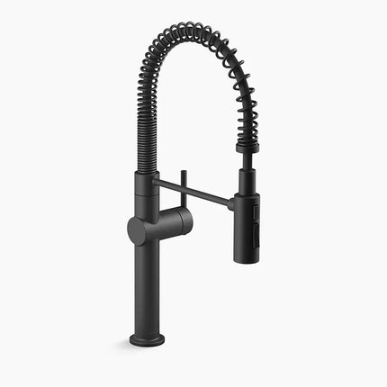 Kohler Crue Semi-professional kitchen sink faucet with three-function sprayhead K-22973-BL - Plumbing Market
