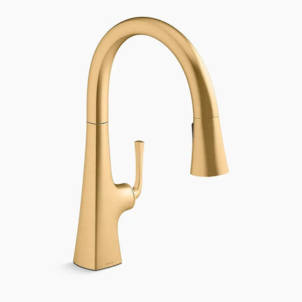 Kohler Graze Pull-down kitchen sink faucet with three-function sprayhead K-22062-2MB - Plumbing Market