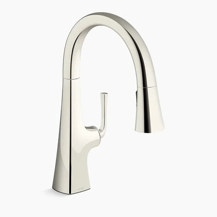 Kohler Graze Pull-down kitchen sink faucet with three-function sprayhead K-22063-SN - Plumbing Market