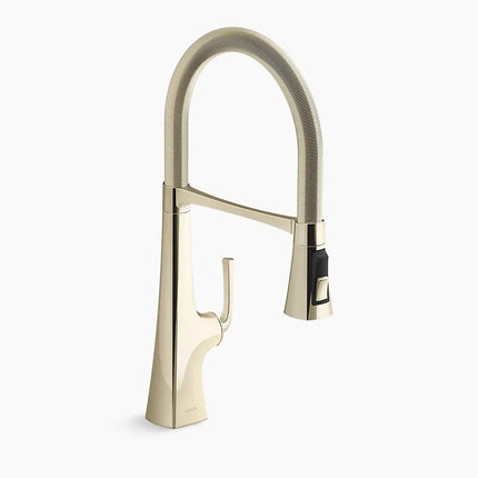Kohler Graze Semi-professional kitchen sink faucet with three-function sprayhead K-22061-AF - Plumbing Market