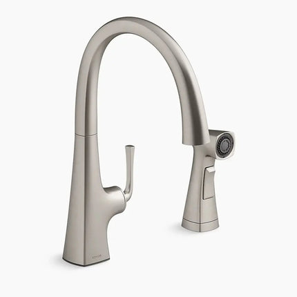 Kohler Graze Single-handle kitchen sink faucet with two-function side sprayer K-22064-VS - Plumbing Market