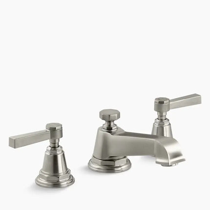 Kohler Pinstripe Widespread bathroom sink faucet with Lever handles, 1.2 gpm K-13132-4A-BN - Plumbing Market
