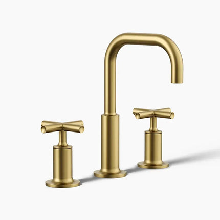 Kohler Purist Widespread bathroom sink faucet with Cross handles, 1.2 gpm K-14406-3-2MB - Plumbing Market