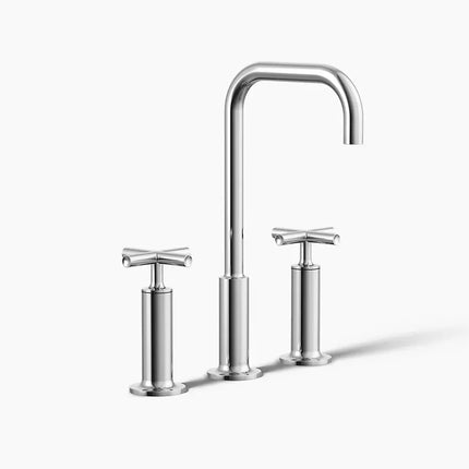 Kohler Purist Widespread bathroom sink faucet with Cross handles, 1.2 gpm K-14408-3-CP - Plumbing Market