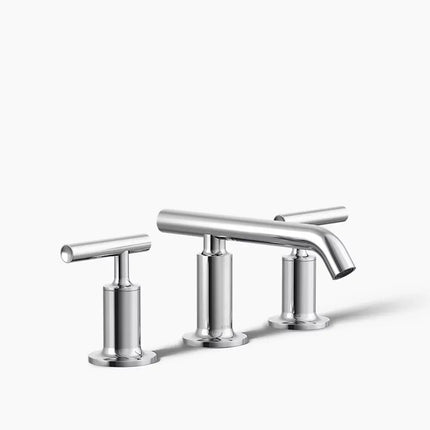 Kohler Purist Widespread bathroom sink faucet with Lever handles, 1.2 gpm K-14410-4-CP - Plumbing Market
