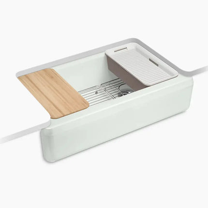 Kohler Riverby 35-3/4" undermount single-bowl farmhouse workstation kitchen sink K-24564-PC-FF - Plumbing Market