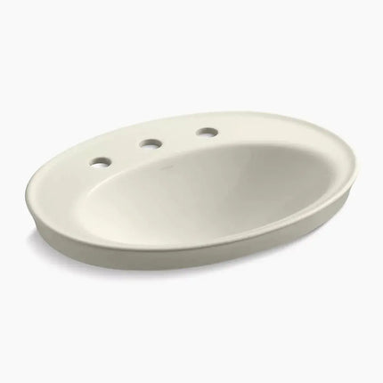 Kohler Serif 22-1/4" oval drop-in bathroom sink in biscuit - Plumbing Market