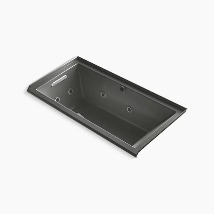 Kohler Underscore 60" x 30" alcove Heated BubbleMassage air bath with whirlpool, left drain K-1167-XHGHL-58 - Plumbing Market