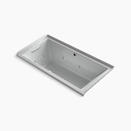 Kohler Underscore 60" x 30" alcove Heated BubbleMassage air bath with whirlpool, left drain K-1167-XHGHL-95 - Plumbing Market