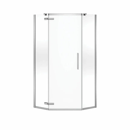 Link Curve Neo-angle 38 x 38 x 75 in. 8mm Pivot Shower Door for Corner Installation with Clear glass in Chrome - Plumbing Market