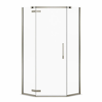 Link Neo-angle 38 x 38 x 75 in. 8mm Pivot Shower Door for Corner Installation with Clear glass in Brushed Nickel - Plumbing Market