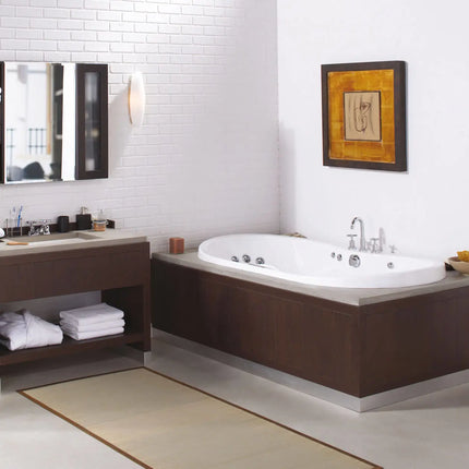 Living 7242 Acrylic Drop-in Center Drain Bathtub in White - Plumbing Market