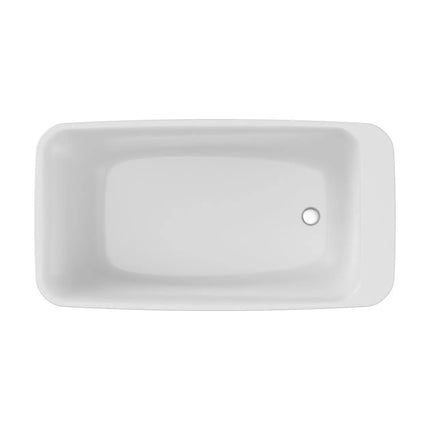 Lounge 6434 Acrylic Freestanding End Drain Bathtub in White with Thundey Grey Skirt - Plumbing Market
